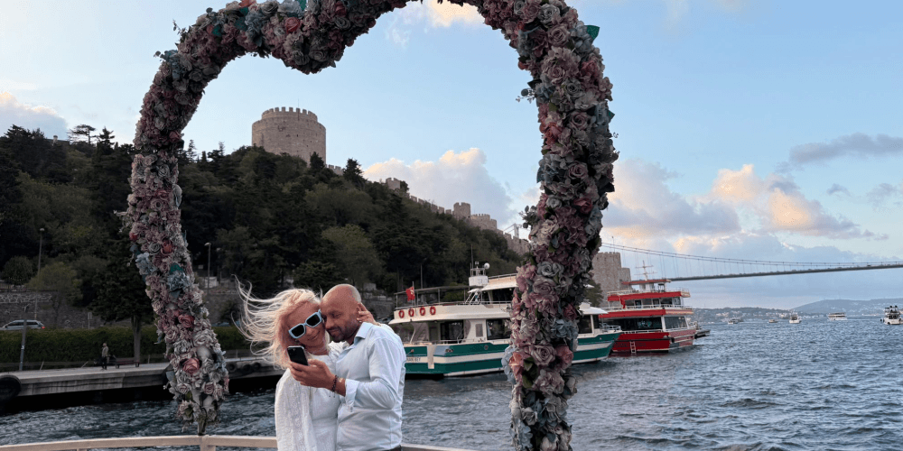 Relaxing morning Bosphorus cruise with passengers enjoying views between Europe and Asia